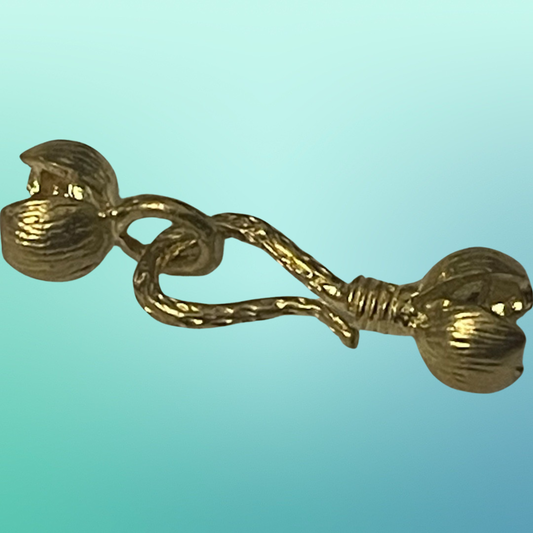 Clasp hook flowers gold matte 26 mm 1 set