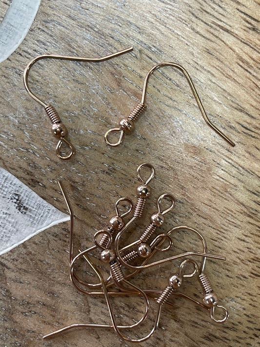 EARRING HOOK SST ROSE GOLD 10pc