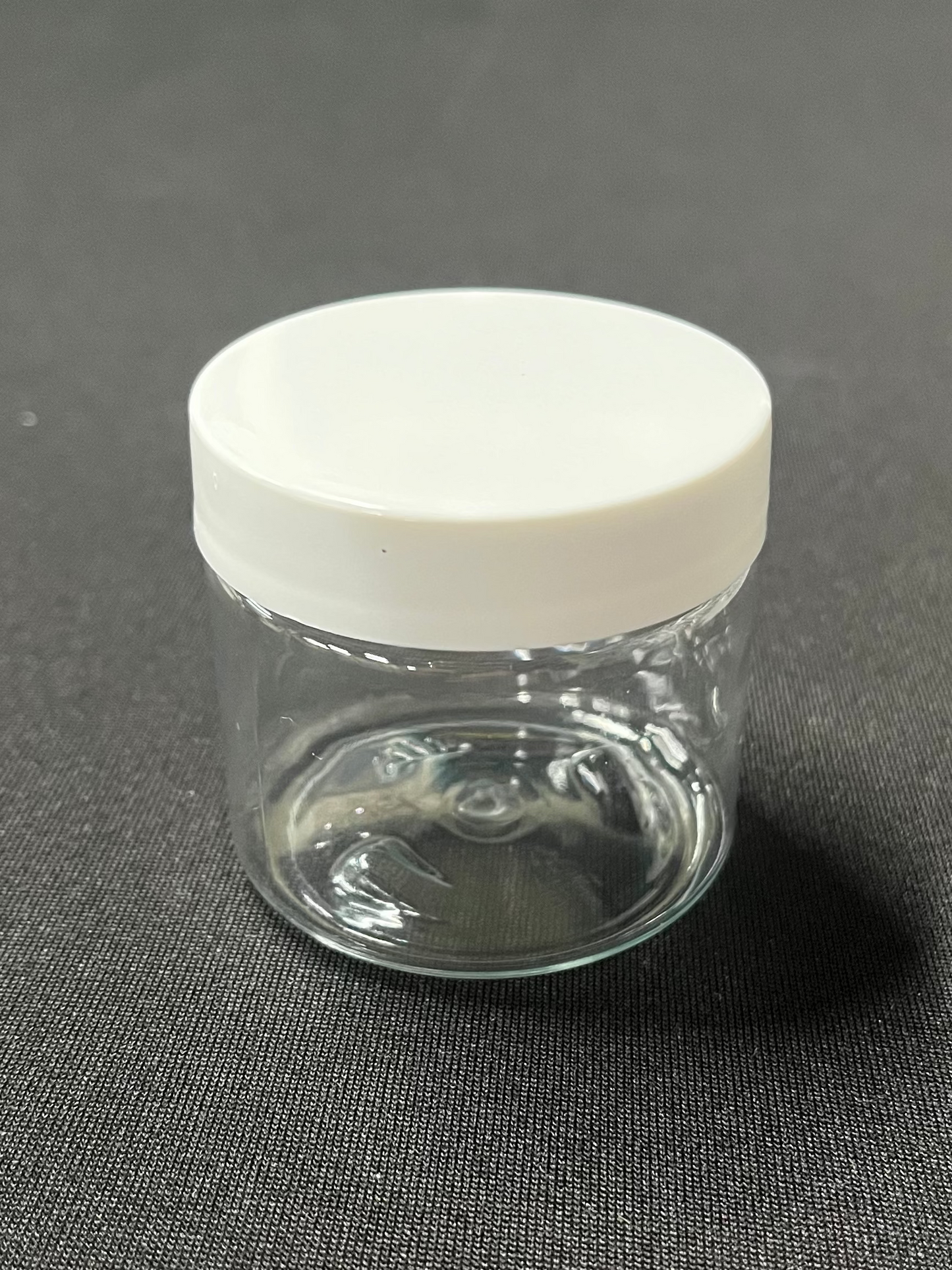 JAR 2 OZ CLEAR TALL WHITE LID 1 OR 10 PCS