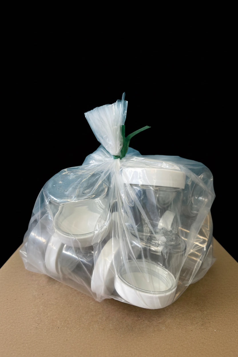 JAR 2 OZ CLEAR TALL WHITE LID 1 OR 10 PCS
