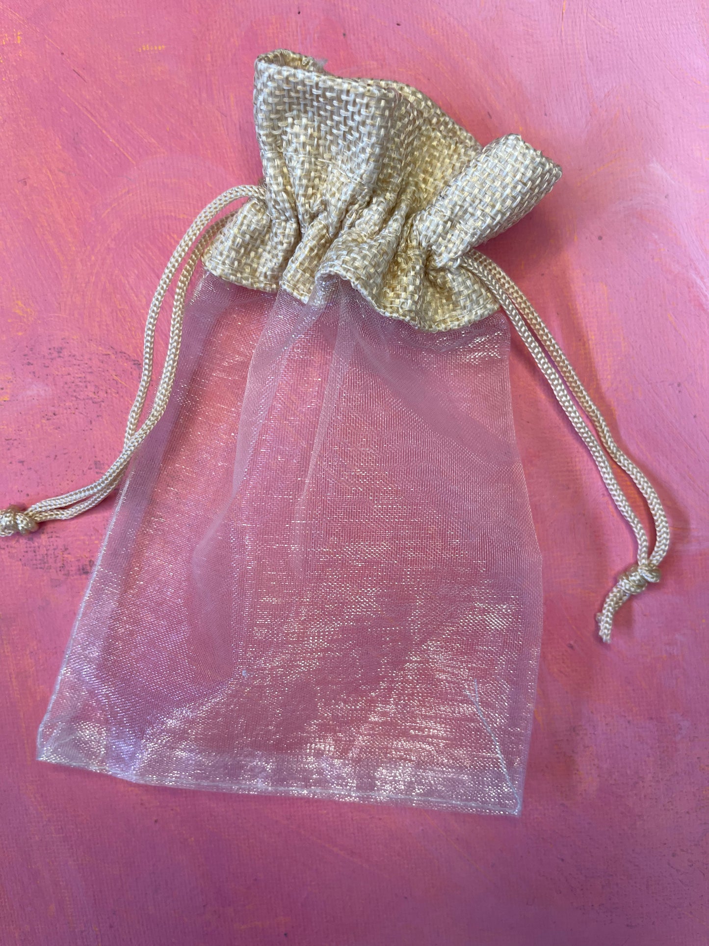 ORGANZA AND LINEN BAG 3.9x5.9 INCHES 5 PC