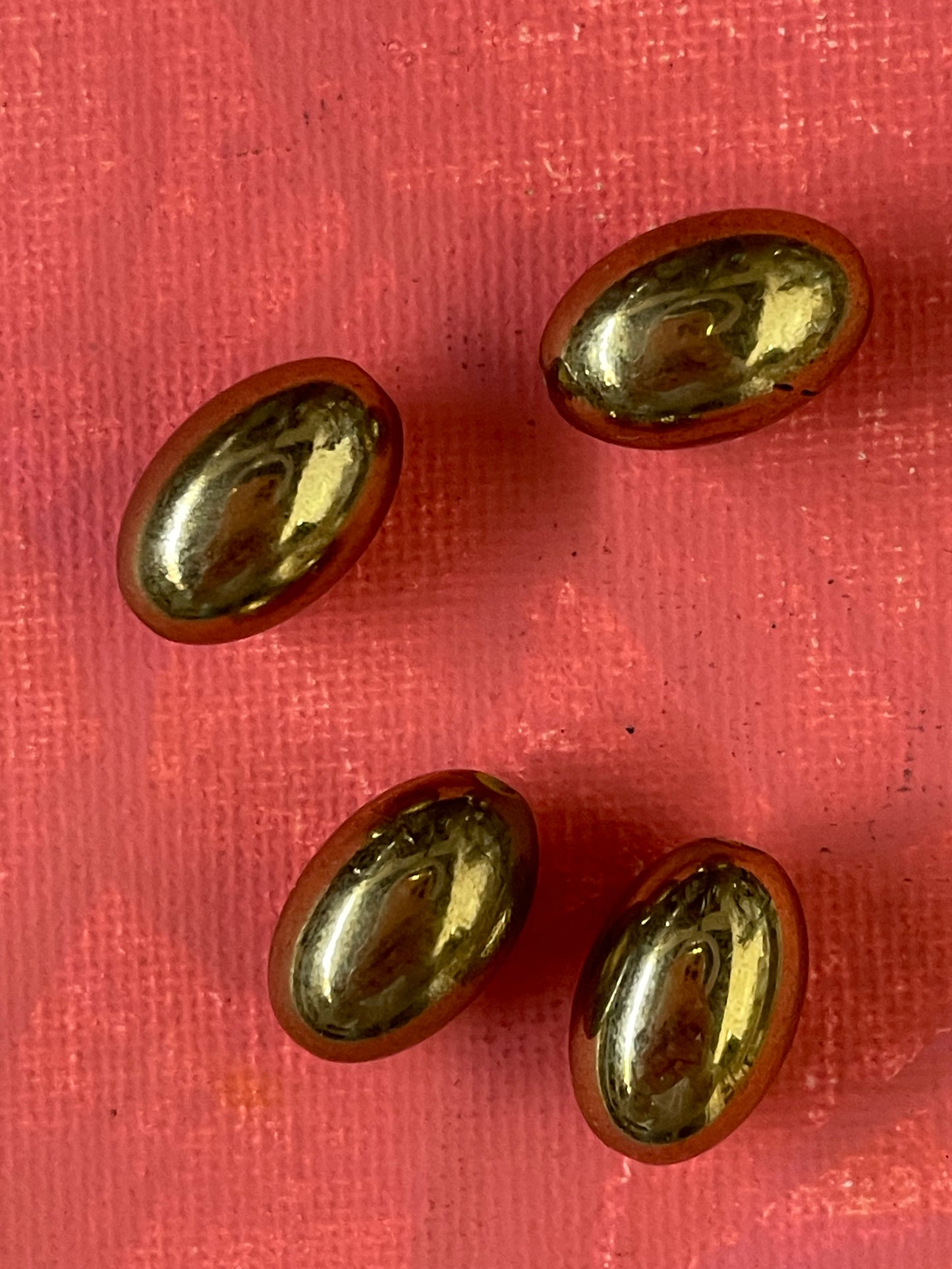 Acrylic oval bead 18mm gold 4PC