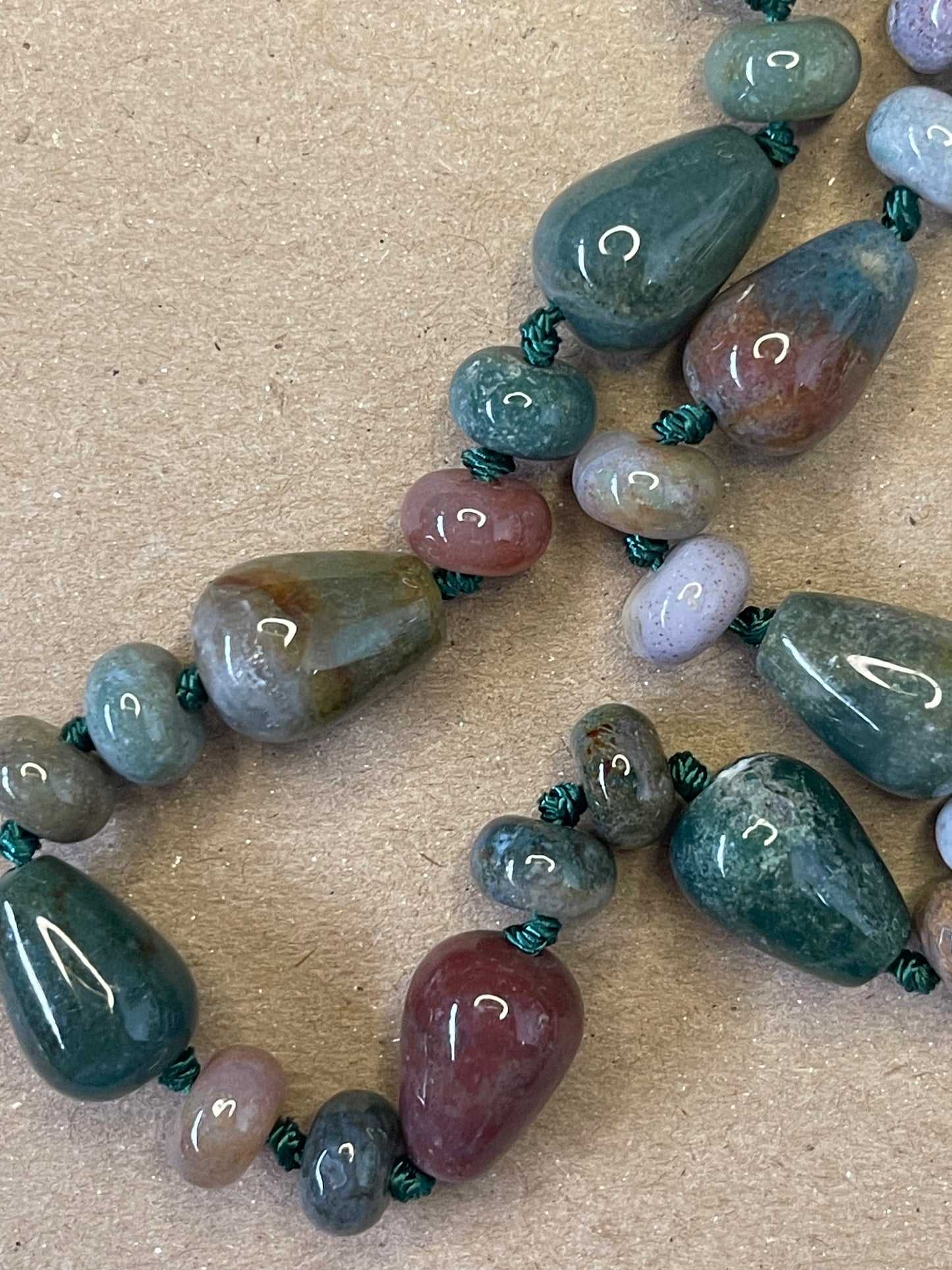 NECKLACE INDIAN AGATE TEARDROP 18.1