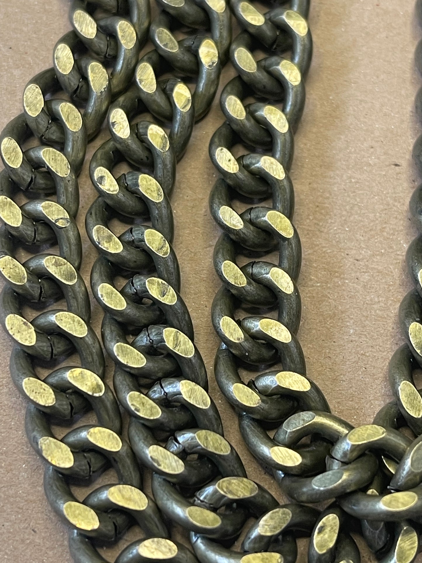 CUBAN LINK CHUNKY CHAIN ANTIQUE BRONZE 14X10MM PER YARD