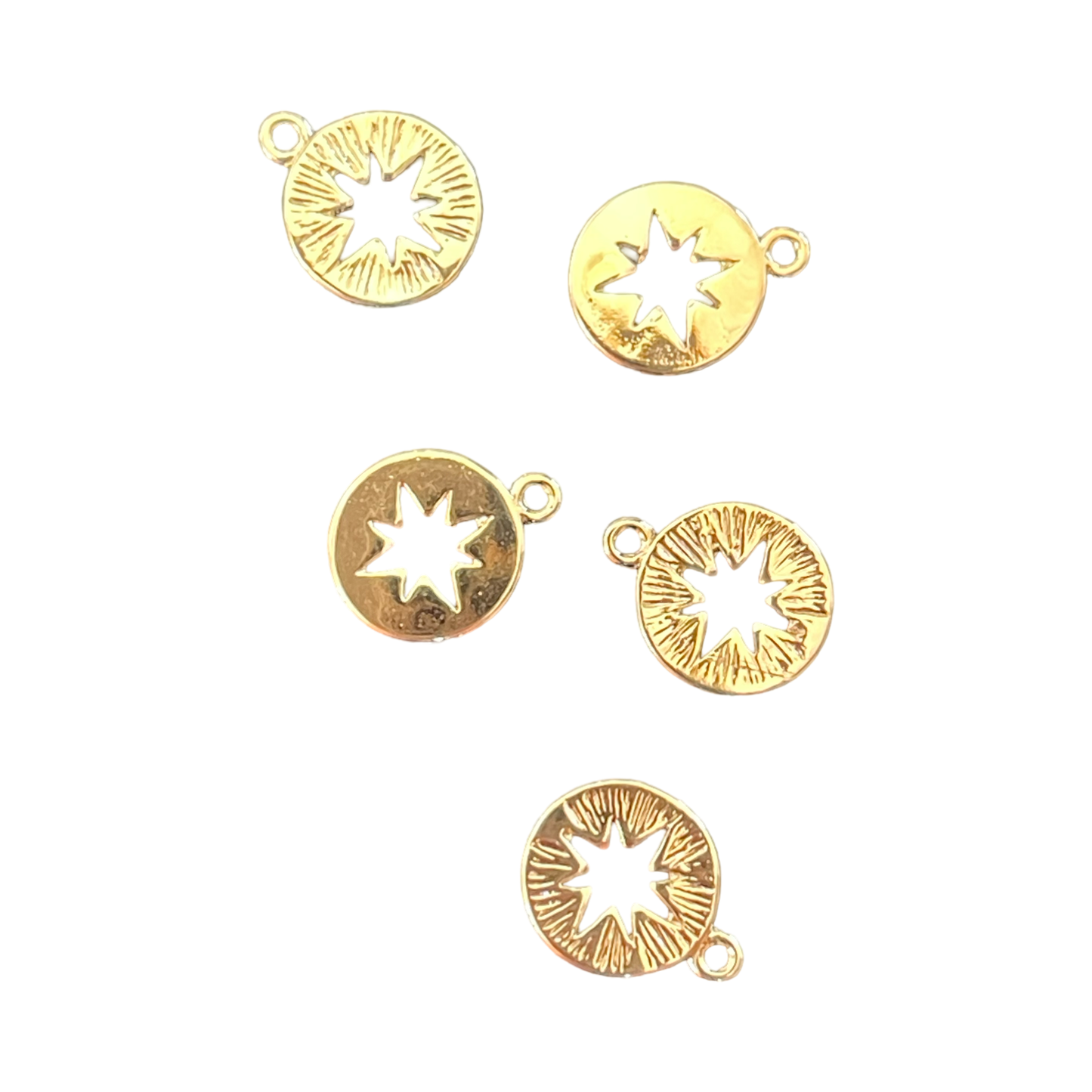 CHARM ROUND WITH CENTER STAR GP 18 KT 2 PC