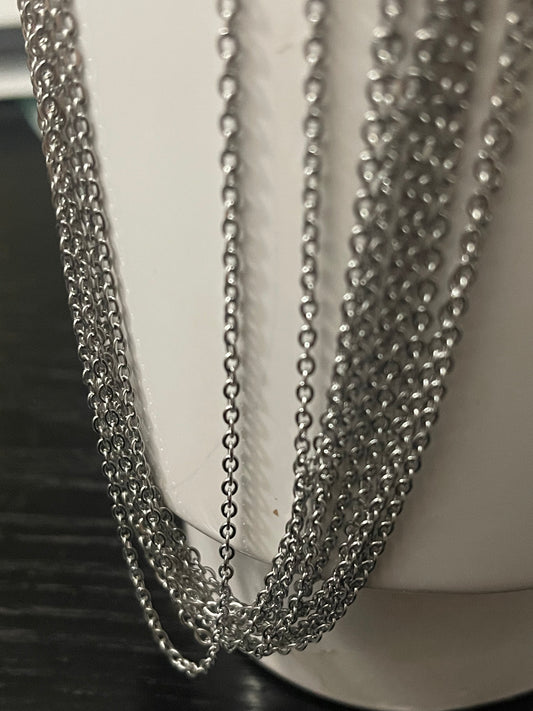 NECKLACE CHAIN ROLO STAINLESS STEEL 19.6 INCHES 1 PC