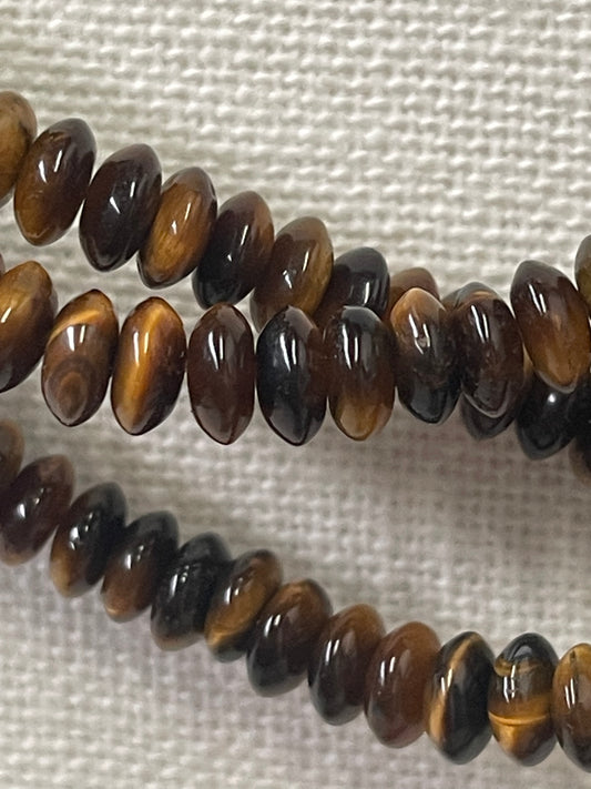 TIGER EYE RONDELLE 6 MM 118 PC PER 1 STRAND