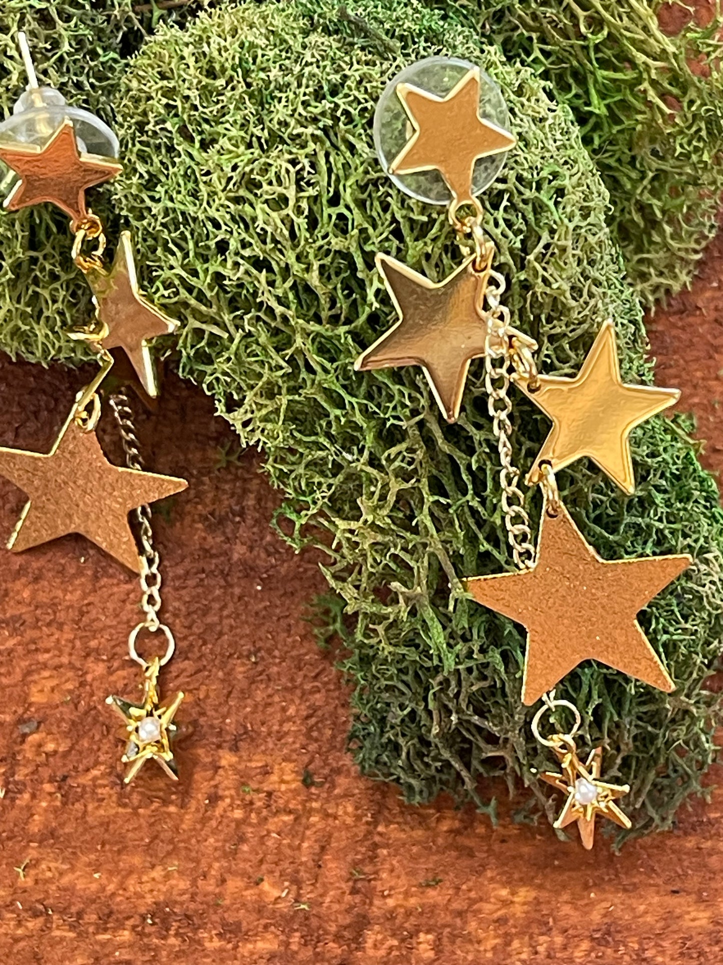 Asymmetrical stud earrings sterling silver gold plate pins