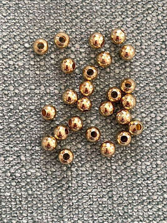 BEAD 4X3MM STAINLESS STEEL RONDELLE GOLD PLATE 24KT HOLE 1.5MM 20 PC