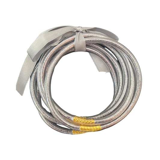 BANGLES PLASTIC LOOPS SILVER 5 PCS SET