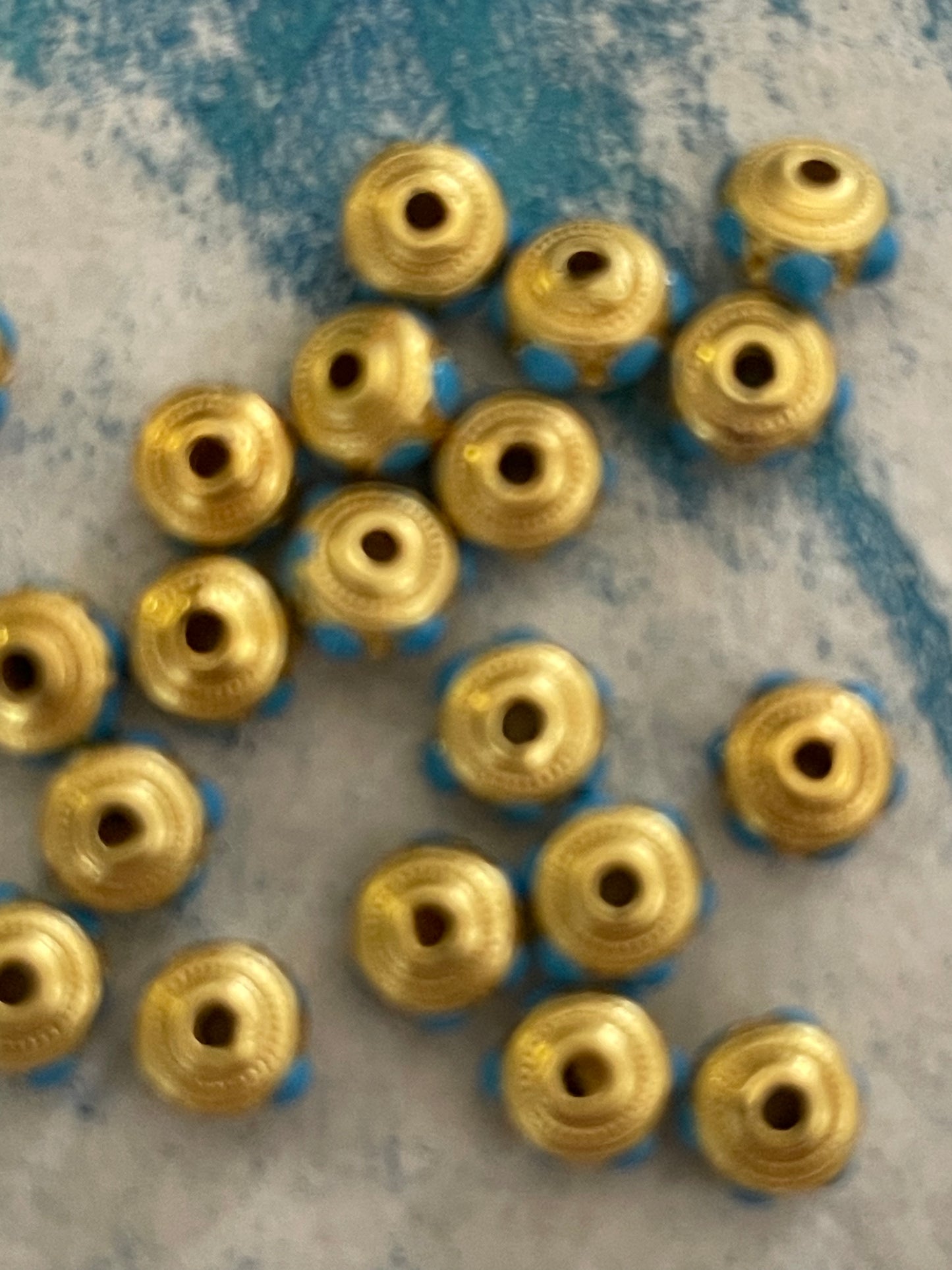 CONNECTOR BEAD RONDELLE GOLD PLATE MATTE 8X5MM 4 PC