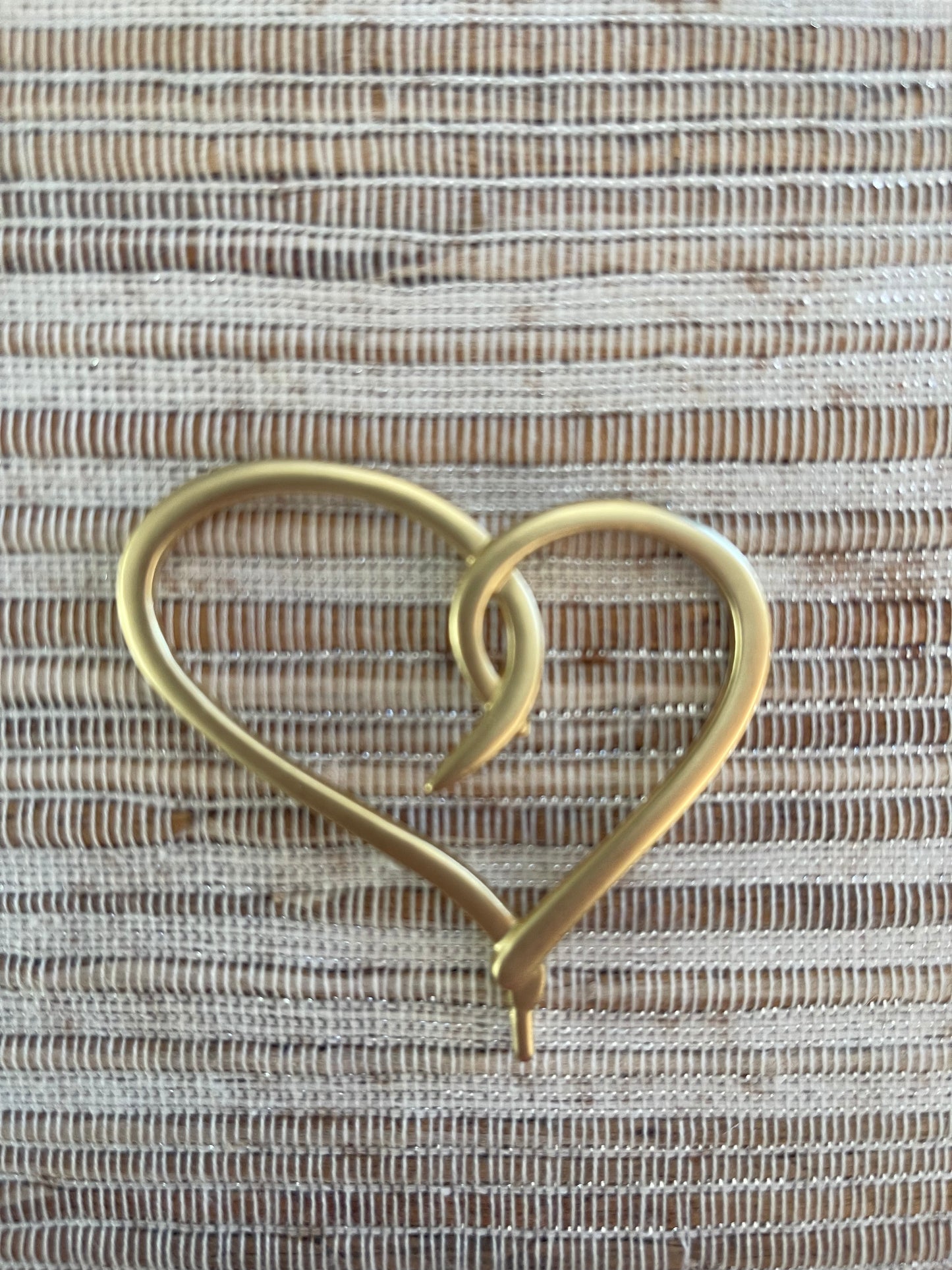 Heart pendant gold matte 14kt plate 62 mm 1 pc