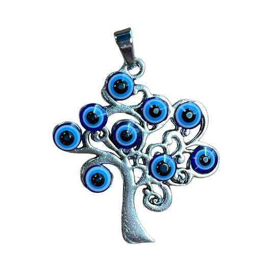 PENDANT TREE OF LIFE TURK EYE ANTIQUE SILVER 41X37MM 1 PC