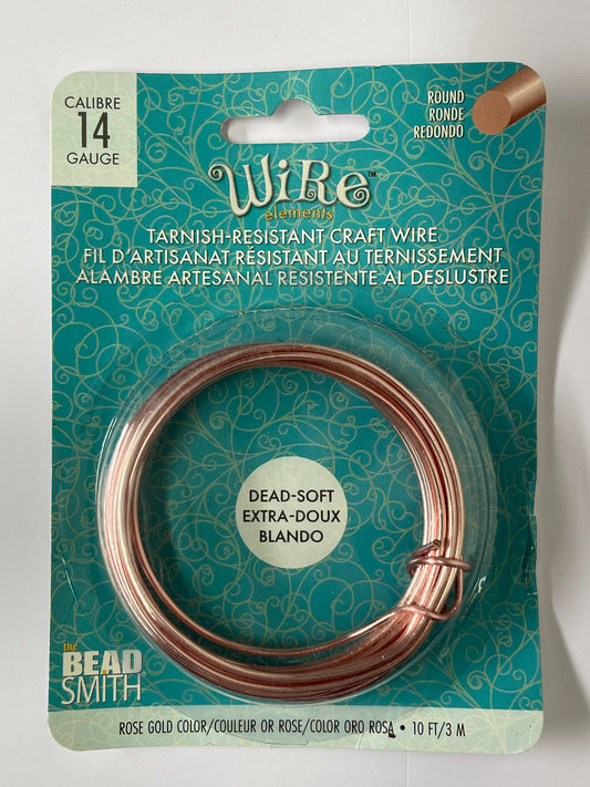 CRAFT WIRE 14 GA ROSE GOLD 10 FT