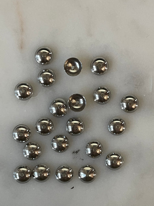 BEAD CAP STAINLESS STEEL 4 MM  25 PC