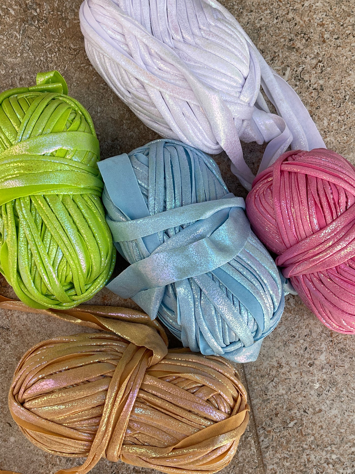 T SHIRT YARN METALLIC POLYESTER LYCRA PER YARD