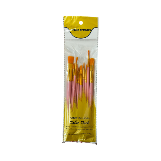 BRUSH SET PINK HANDLE 10 PCS