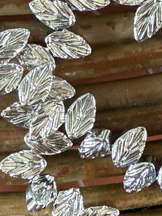 GLASS LEAF PLATINUM ELECTROPLATE 1 STRAND