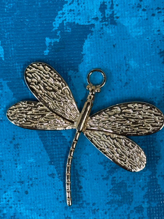 PENDANT DRAGONFLY 41X44MM GOLD MATTE STAINLESS STEEL 1PC