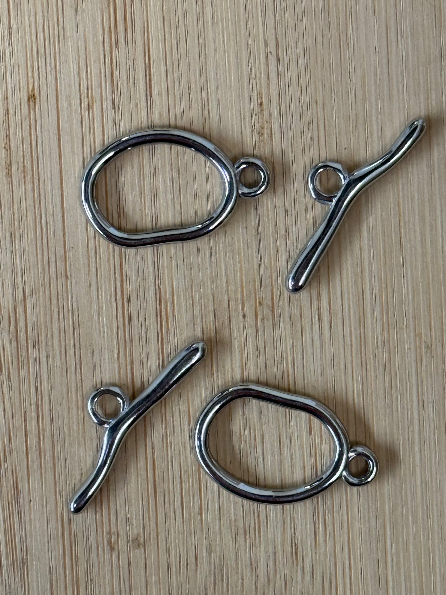 TOGGLE CLASP OVAL 25X15MM STAINLESS STEEL 2 SETS