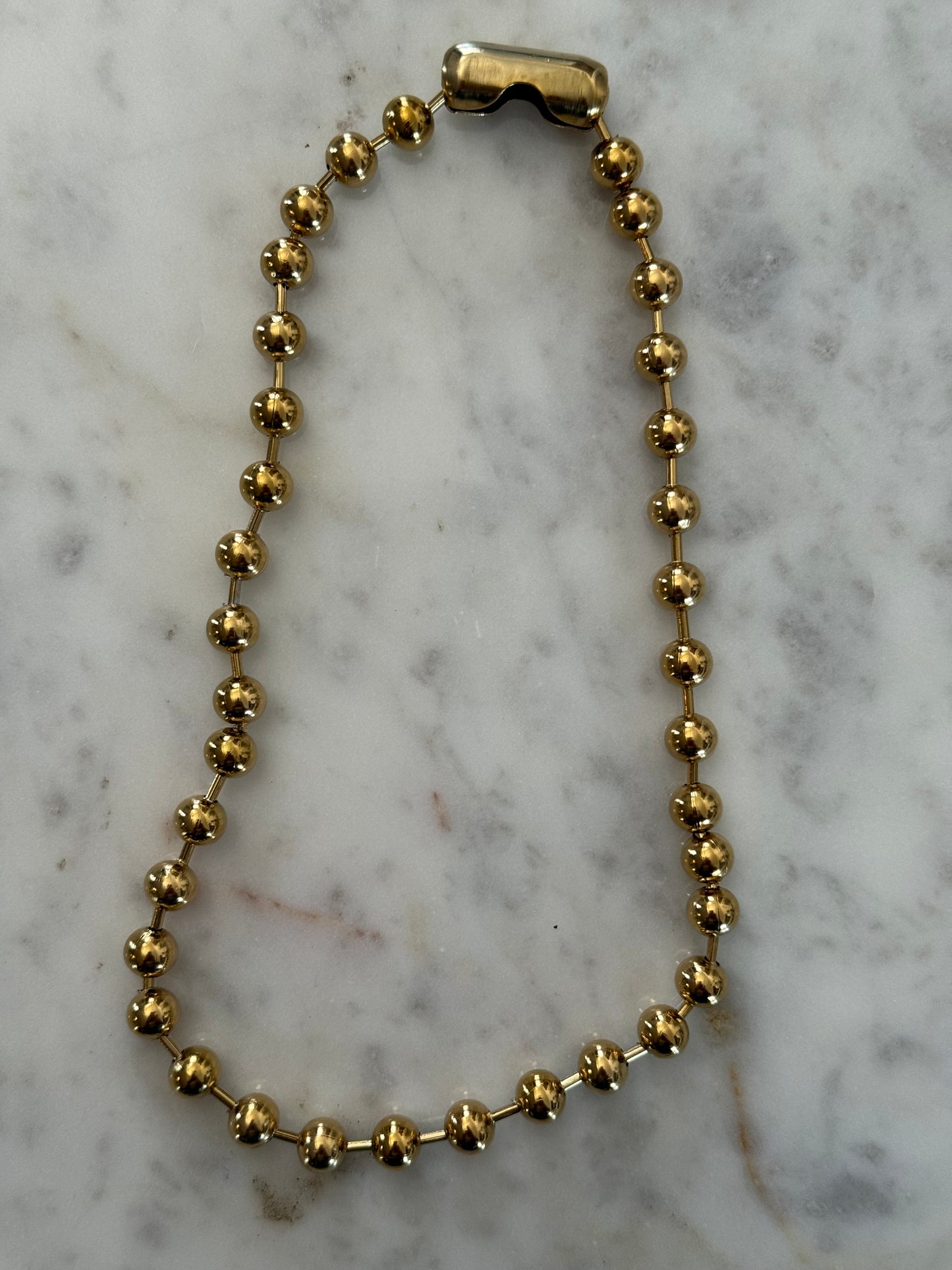NECKLACE BALL CHAIN 8MM GOLD PLATE 1 PC