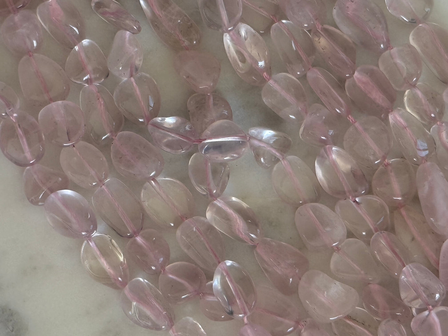 ROSE QUARTZ NUGGET 8-16MM ABOUT 36-37 BEADS PER 1 STRAND