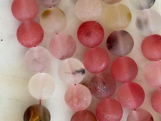 TIGERSKIN GLASS BEADS 10MM ROUND ABOUT 36 PC PER 1 STRAND