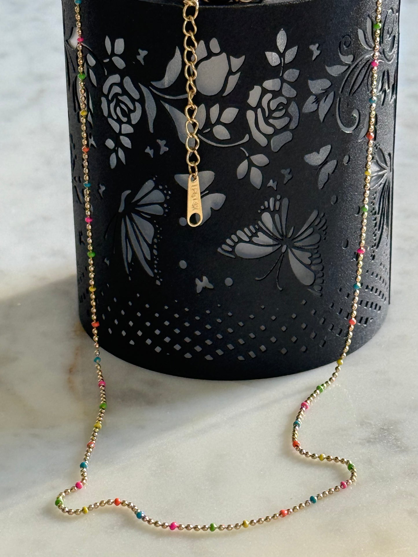 NECKLACE CHAIN STAINLESS STEEL GOLD PLATE 18KT 16.5 INCHES