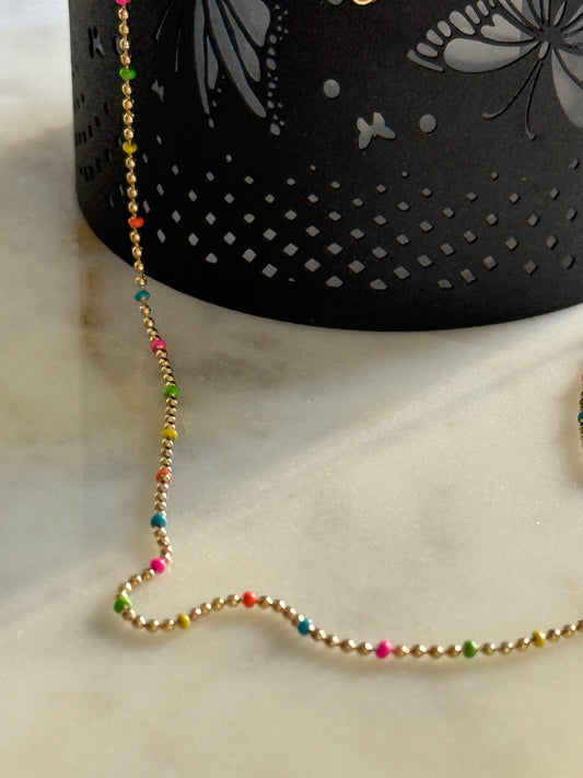 NECKLACE CHAIN STAINLESS STEEL GOLD PLATE 18KT 16.5 INCHES