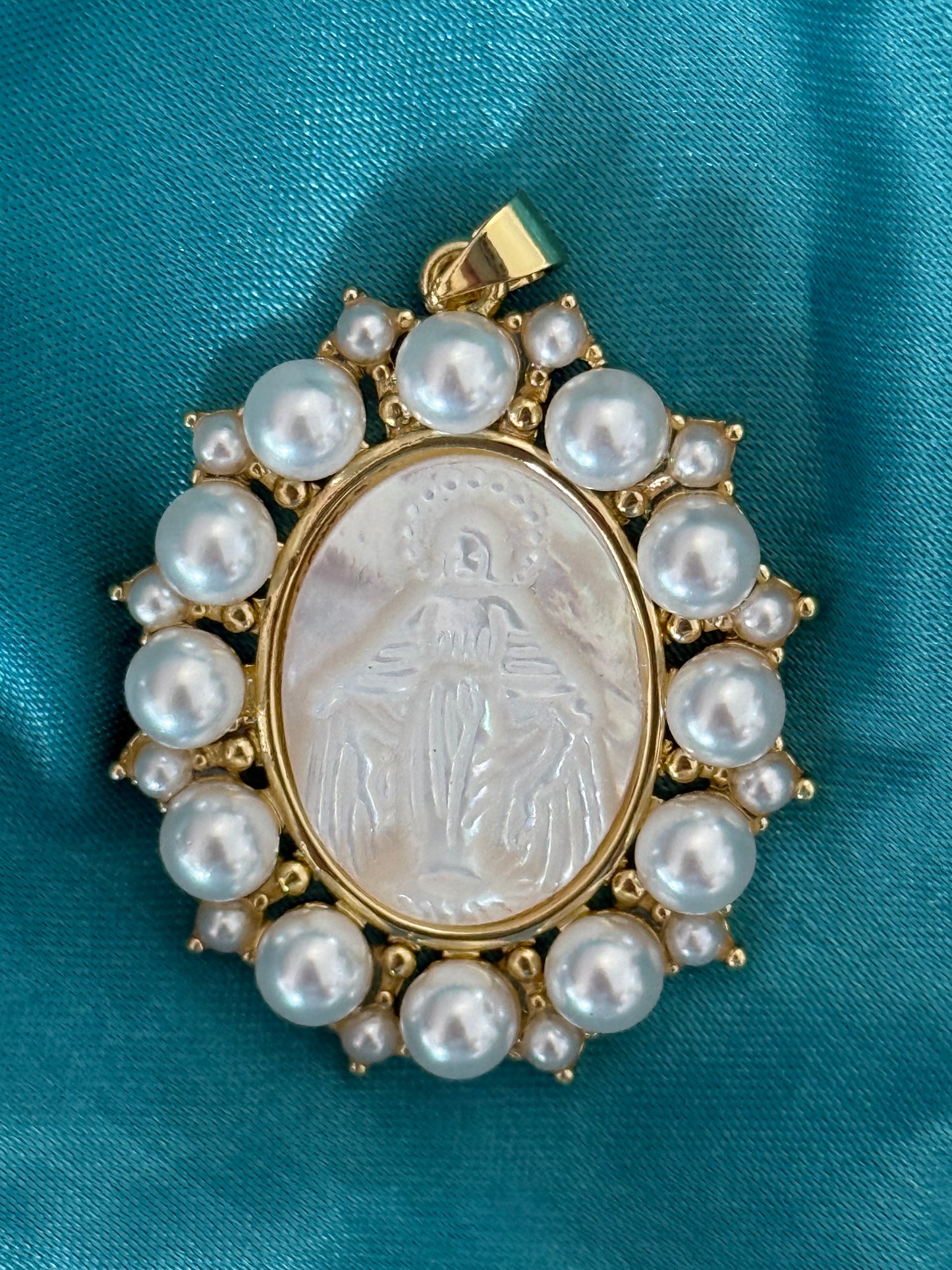 MEDAL PENDANT SST OVAL HOLY VIRGIN MARY   1 PC