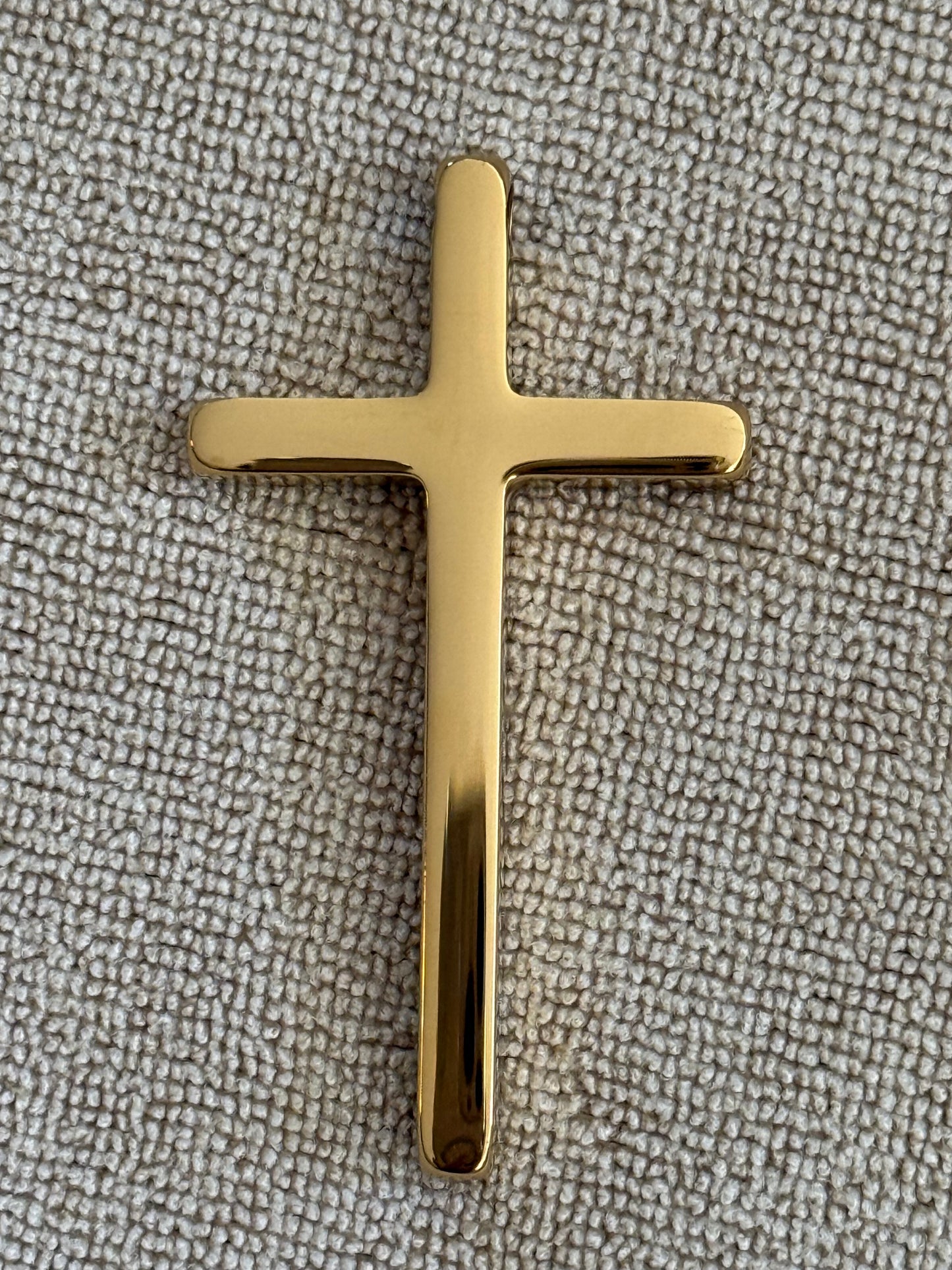 PENDANT CROSS 54MM STAINLESS STEEL GOLD PLATED 1 PC