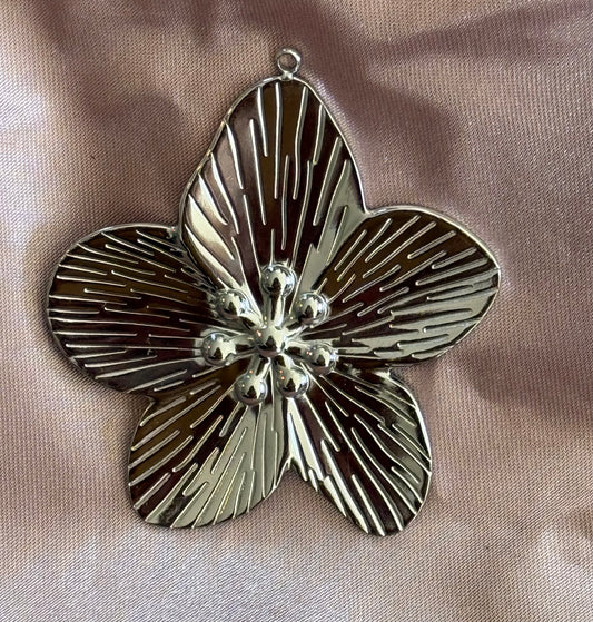 PENDANT FLOWER 5 PETALS 52MM STAINLESS STEEL 1 PC