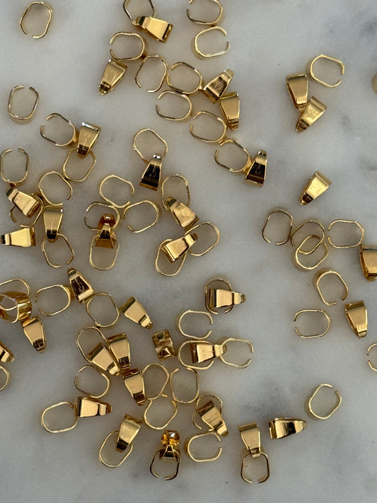 BAIL SNAP ON 7X5MM STAINLESS STEEL GOLD PLATED 5 PC