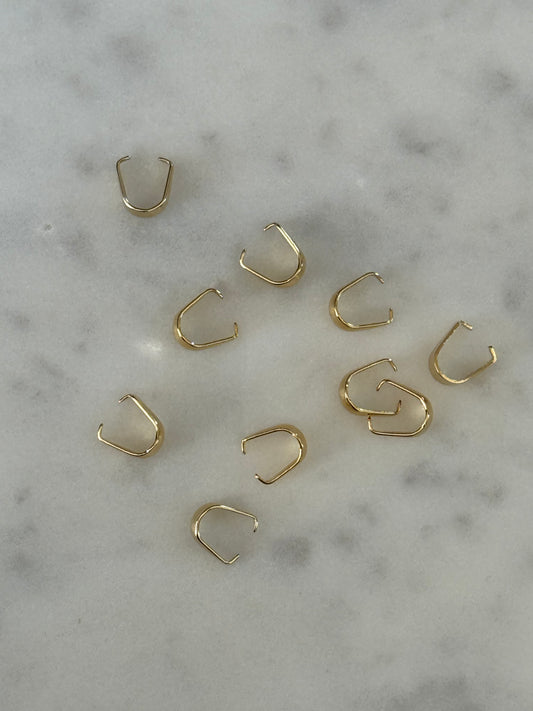 BAIL SNAP ON 10X8MM STAINLESS STEEL GOLD PLATED 5 PC