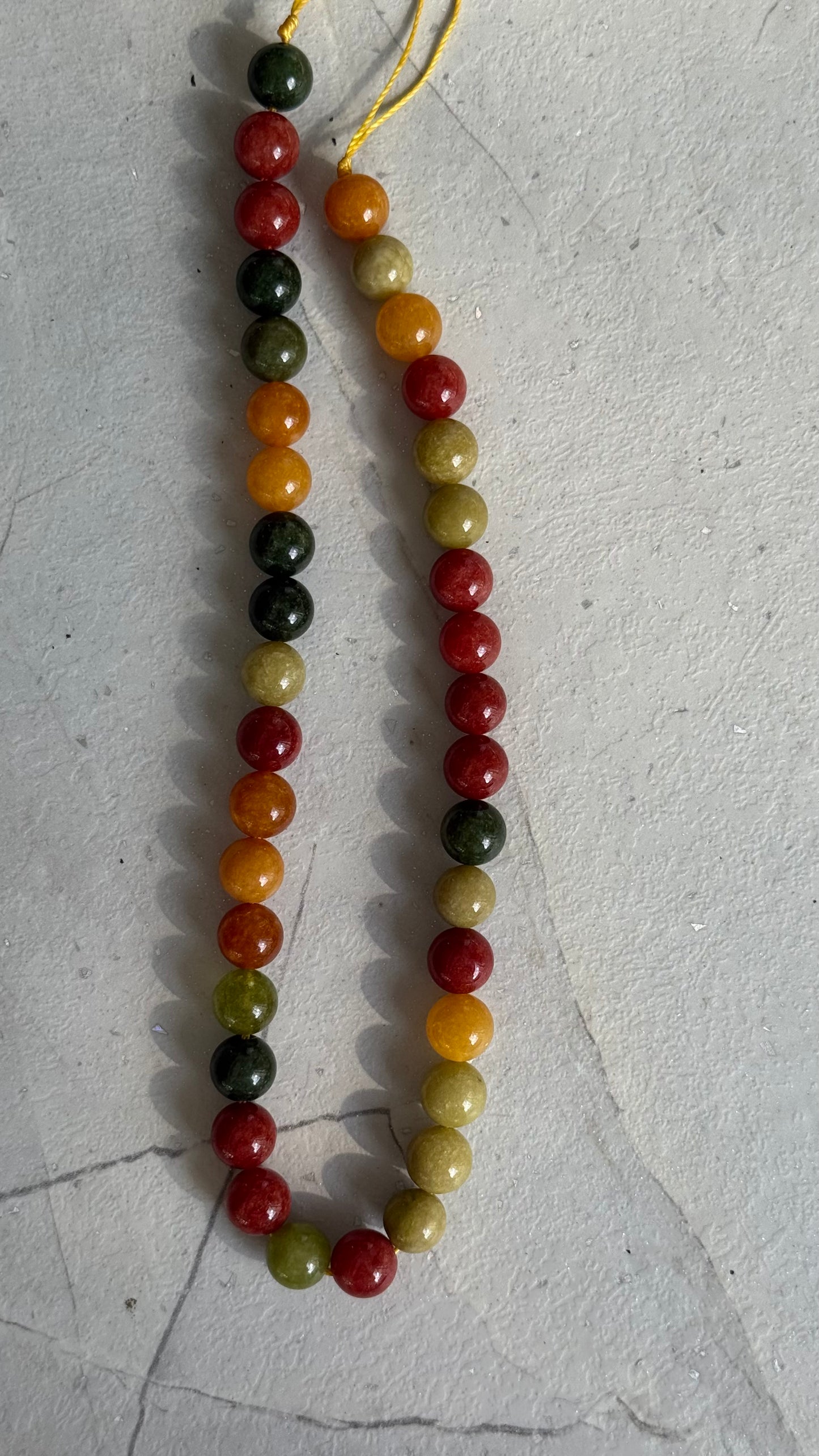 ALASHAN BEADS 10MM ROUND MULTI GREEN TONES 1 STRAND