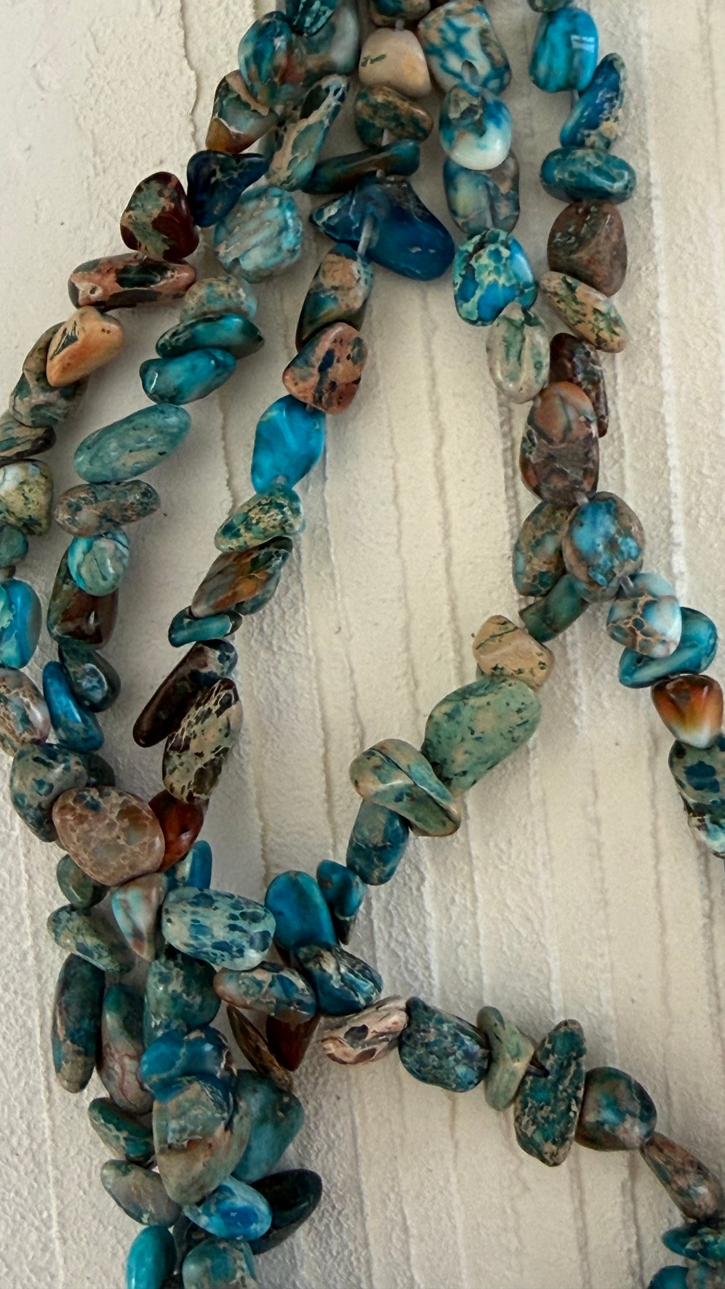 JASPER NUGGET TURQUOISE BLUE ABOUT 60 BEADS PER 1 STRAND