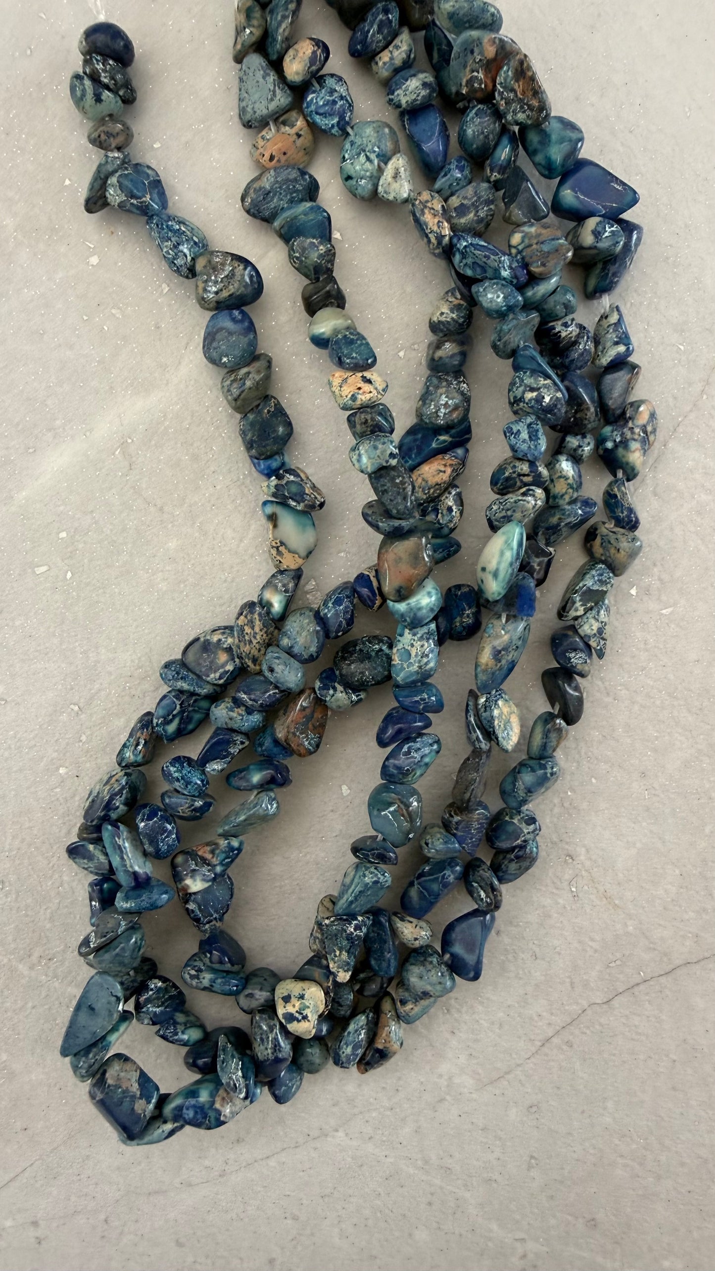 JASPER NUGGET  LAPIS BLUE ABOUT 60 BEADS PER 1 STRAND