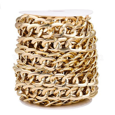 ALUMINUM CHAIN GOLD LINKS 22X17MM SOLD PER YARD