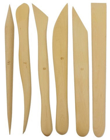 TOOL KIT FOR SCULPTURE AND MODELING CLAY 6 PC WOOD
