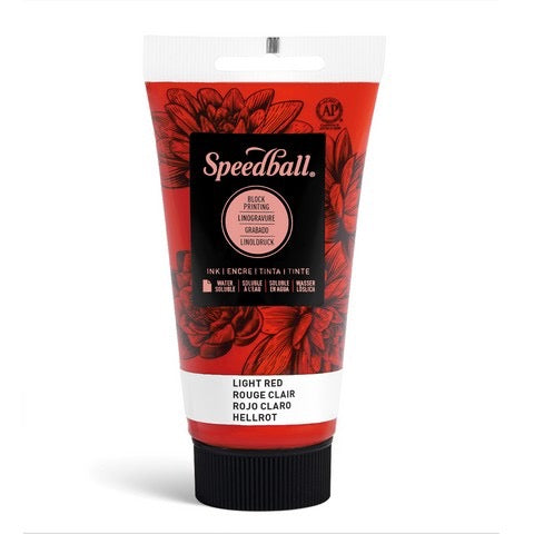 WATER SOLUBLE BLOCK PRINTING INK 2.5 OZ LIGHT RED