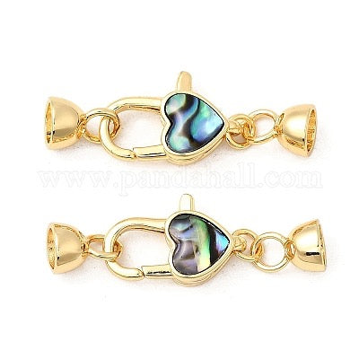 CORD ENDS WITH LOBSTER CLASP IN PAUA SHELL.  GOLD PLATE 18 KT 36MM 1 PC