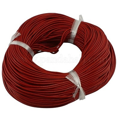 COWHIDE LEATHER CORD 2MM RED 5 YARDS