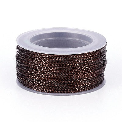 METALLIC CORD 1 MM  SADDLE BROWN ABOUT 20M (21 YARDS) PER 1 ROLL