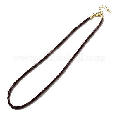 MILAN CORD NECKLACE COCONUT BROWN STAINLESS STEEL LOBSTER CLASP 1 PC