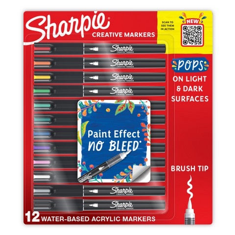 SHARPIE CREATIVE MARKER BRUSH 12 COLORS SET