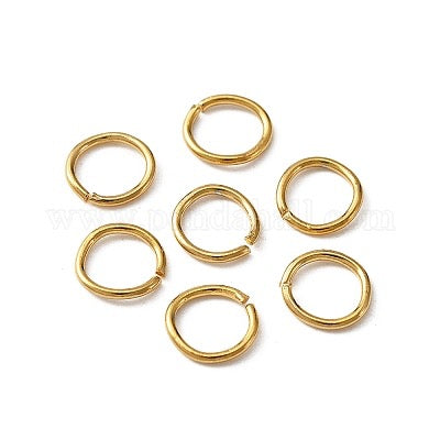 JUMPRING 8MM 18 GA STAINLESS STEEL GOLD PLATED 18KT 20 PC