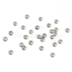 CRIMP BEAD RONDELLE STAINLESS STEEL 2.5X1.5MM 50 pc