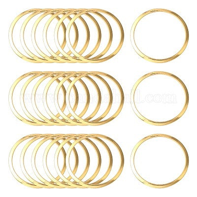 LINKING RING STAINLESS STEEL GOLD PLATE 25MM 4 PC