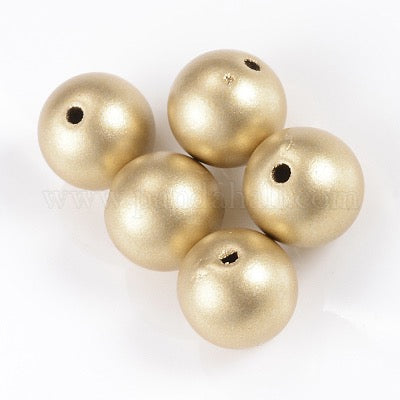ACRYLIC BEAD 10MM ROUND GOLD 25 pc