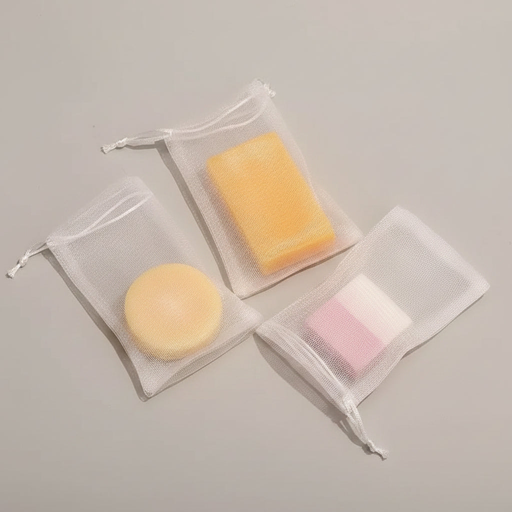 SOAP BAG MESH EXFOLIATING 3.5X5.9 INCHES 5 PC